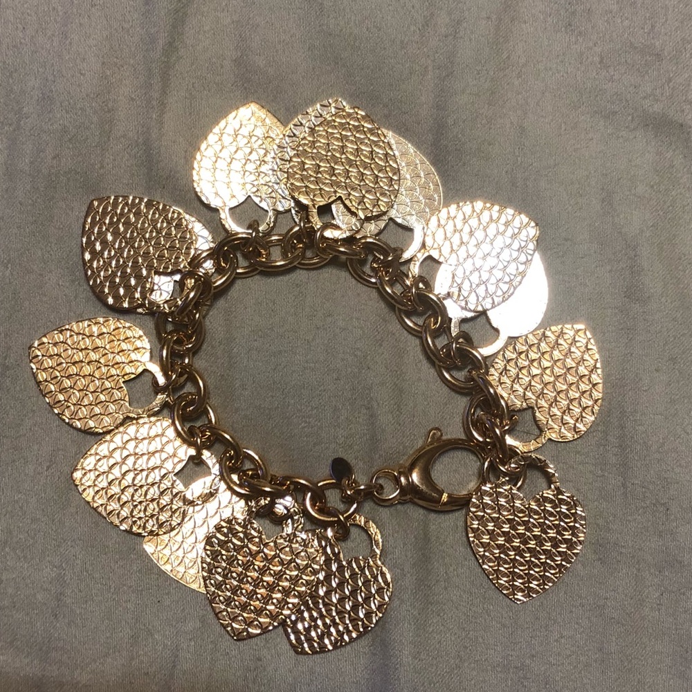 Rose gold heart charm bracelet